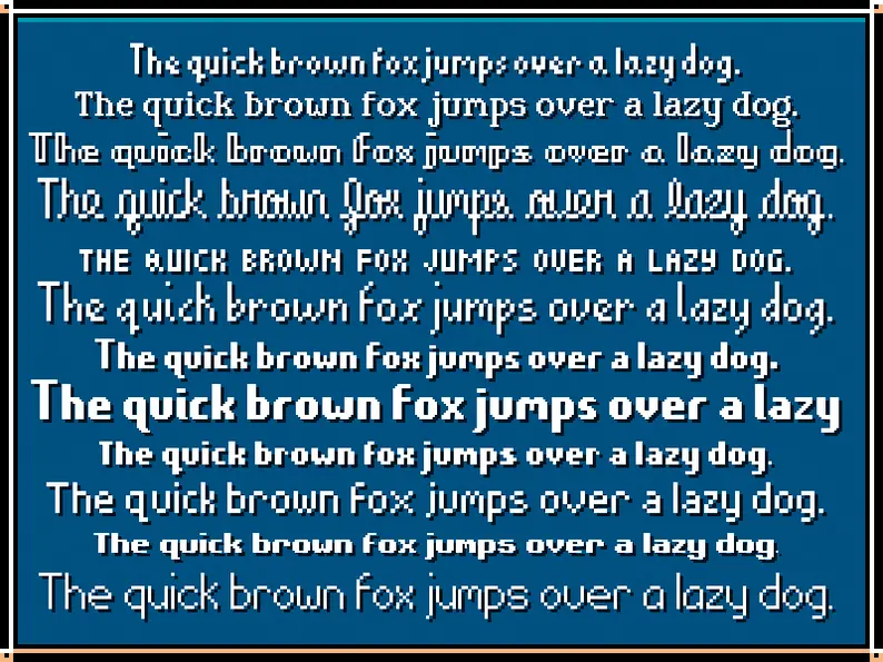 Preview of pixel font pack 1