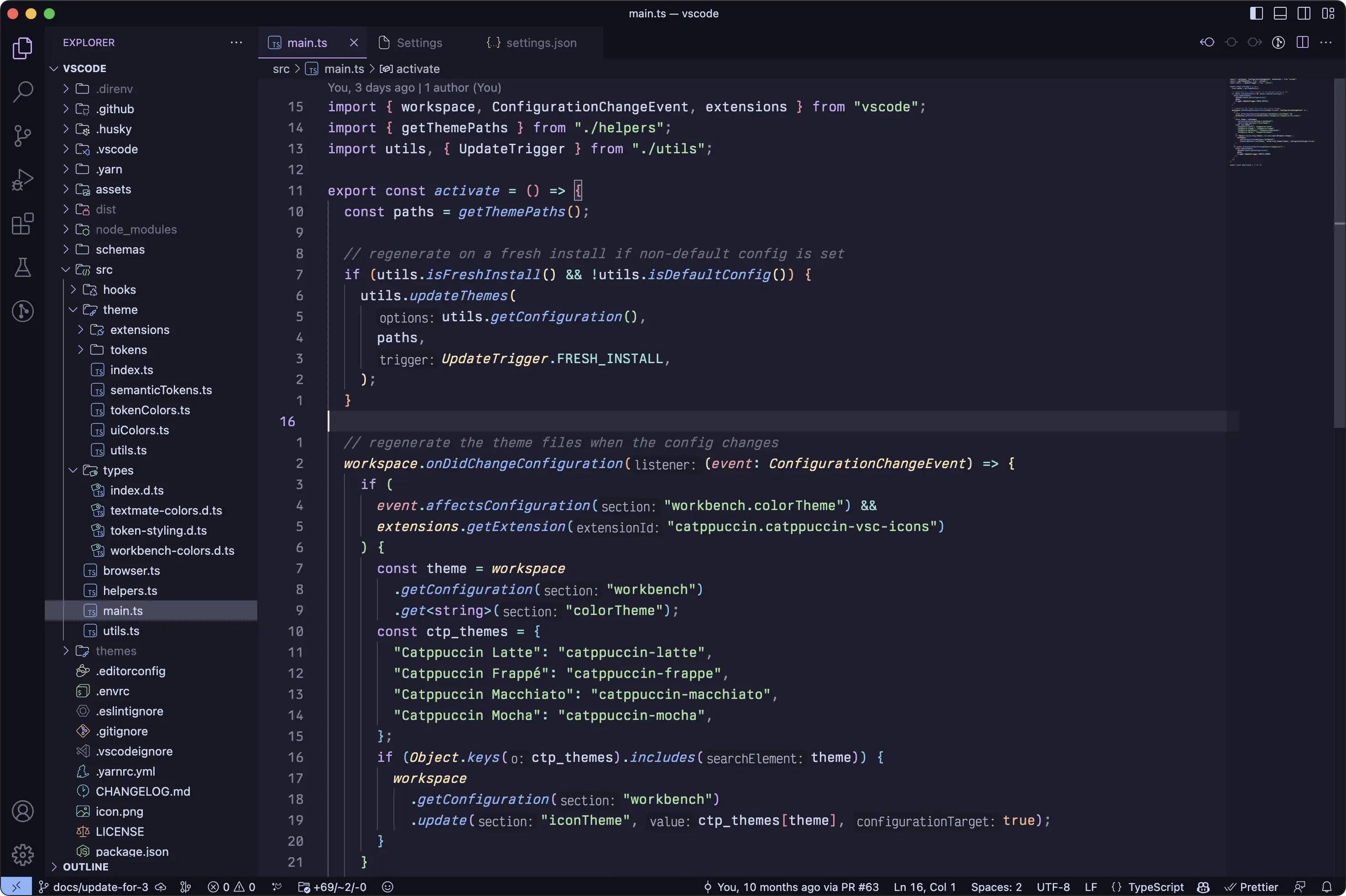 Catppuccin syntax theme preview